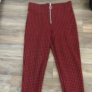 Checkered Red and Black Zara pants